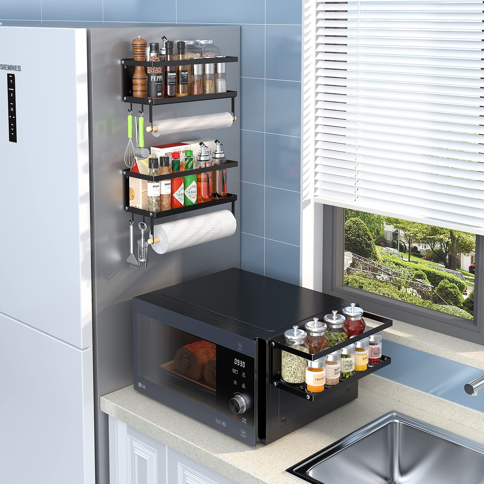 ESTANTE LATERAL ORGANIZADOR MAGNETICO GANCHOS PARED RONDON - 5