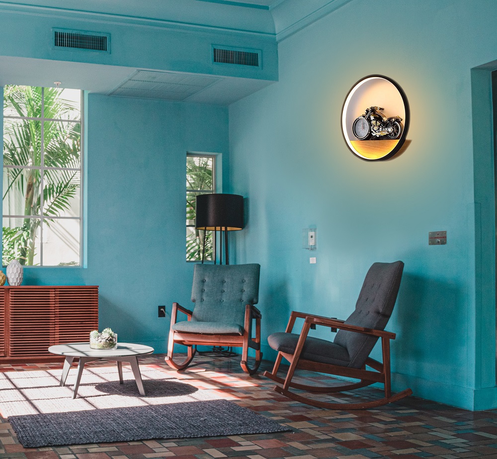 APLIQUE PARED LED NORDICA DORMITORIO LUZ NIÑOS RONDON - 2