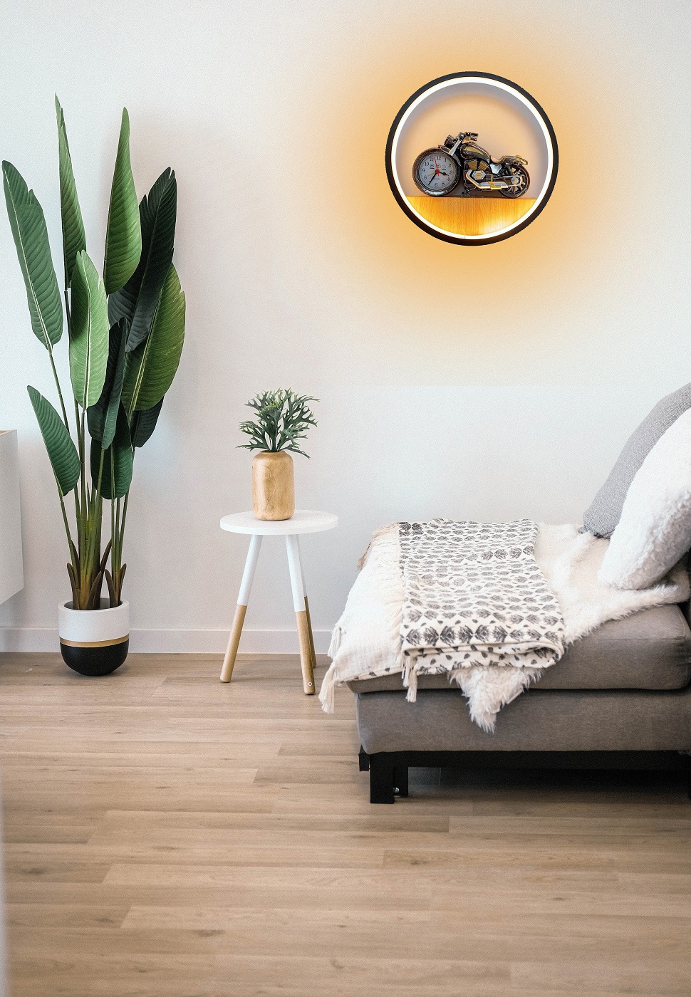 APLIQUE PARED LED NORDICA DORMITORIO LUZ NIÑOS RONDON - 4