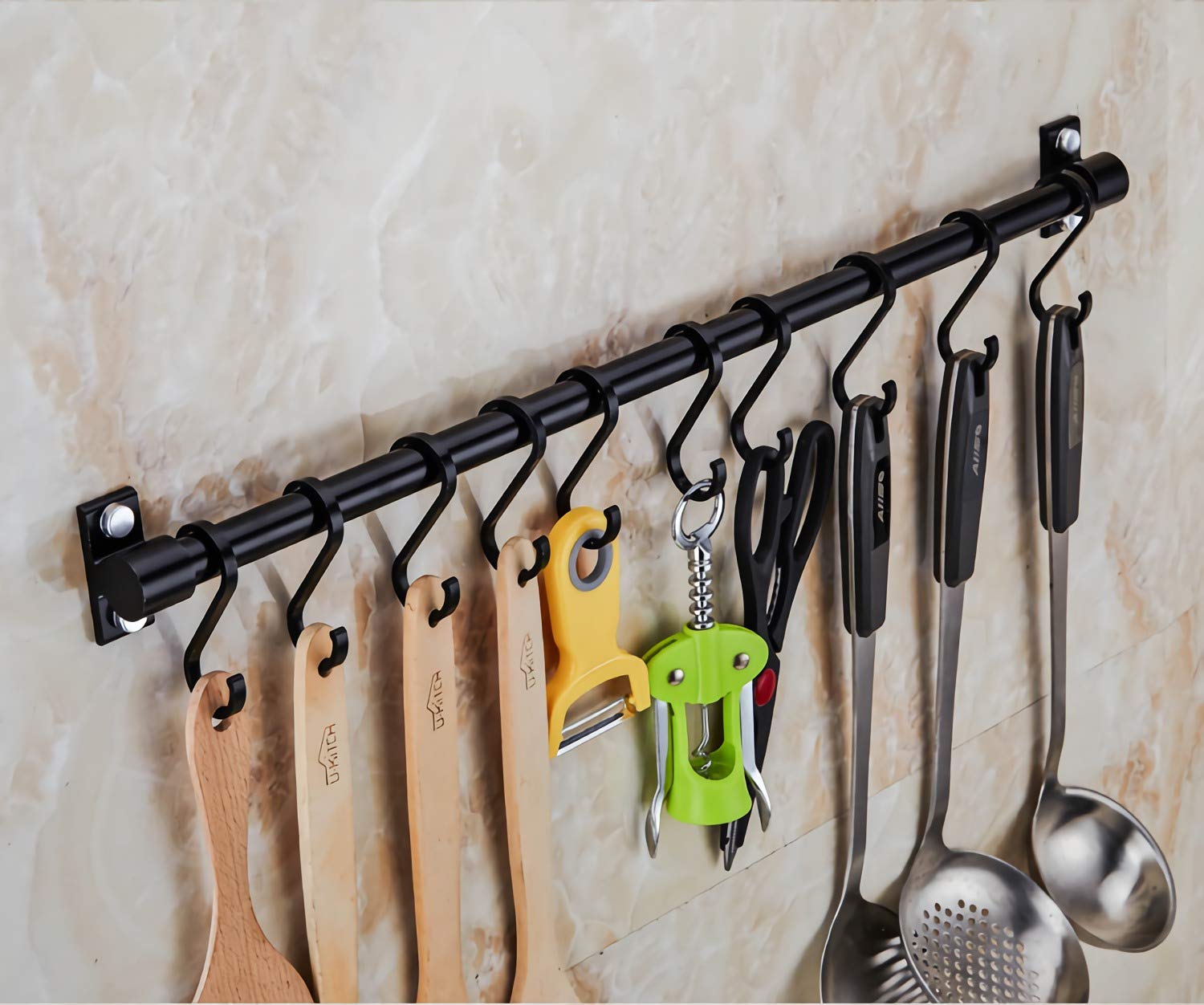 ESTANTE UTENSILIOS ORGANIZADOR COCINA 6 GANCHOS PARED RONDON - 3