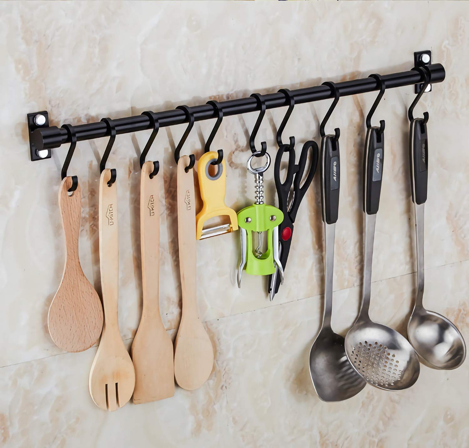 ESTANTE UTENSILIOS ORGANIZADOR COCINA 6 GANCHOS PARED RONDON - 4