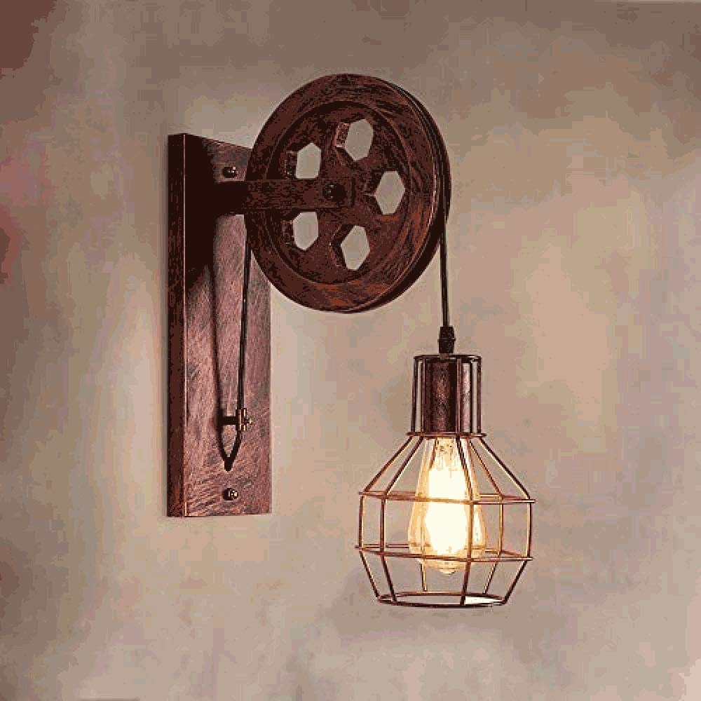 APLIQUE PARED INTERIORES LAMPARA JAULA VINTAGE RONDON - 4