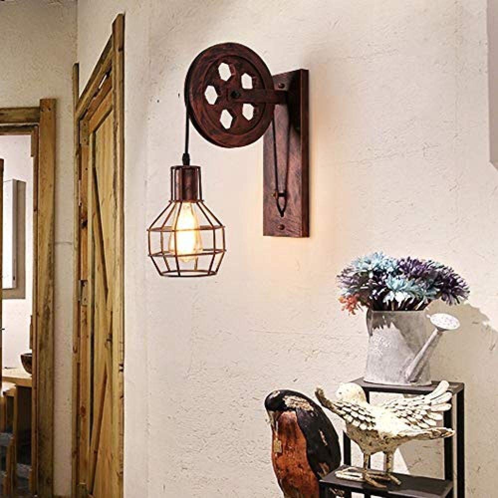 APLIQUE PARED INTERIORES LAMPARA JAULA VINTAGE RONDON - 5