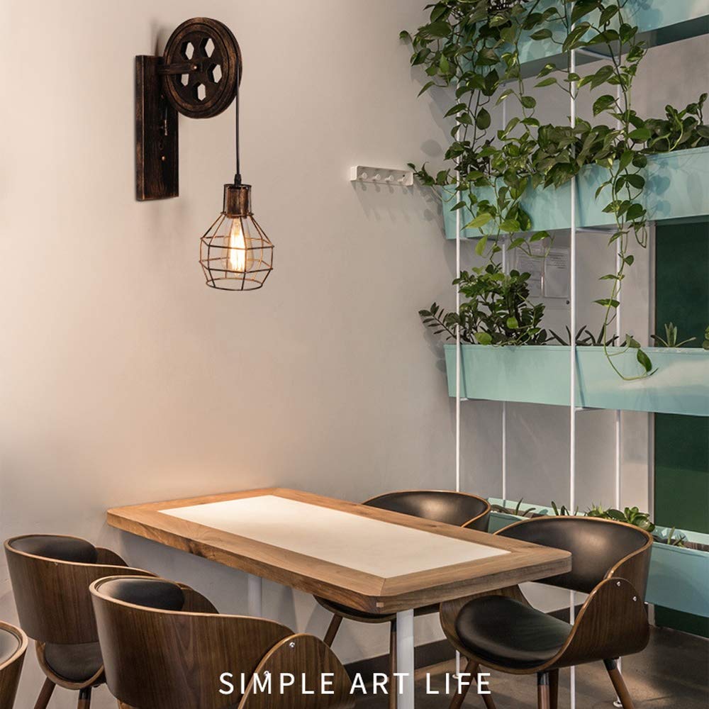 APLIQUE PARED INTERIORES LAMPARA JAULA VINTAGE RONDON - 6