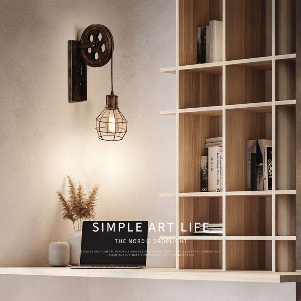 APLIQUE PARED INTERIORES LAMPARA JAULA VINTAGE RONDON - 7