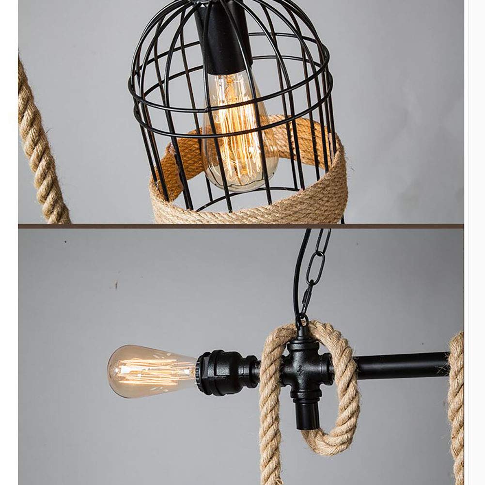 LAMPARA TECHO COLGANTE CUERDA VINTAGE ILUMINACION RONDON - 8