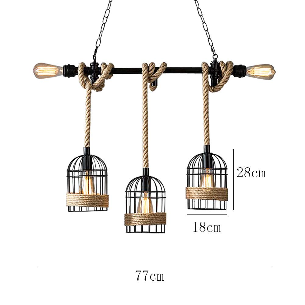 LAMPARA TECHO COLGANTE CUERDA VINTAGE ILUMINACION RONDON - 9