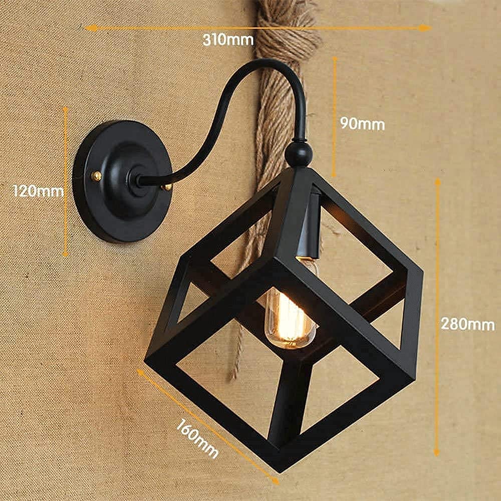 APLIQUE PARED MODERNA FORMA CUBO VINTAGE JAULA RONDON - 3