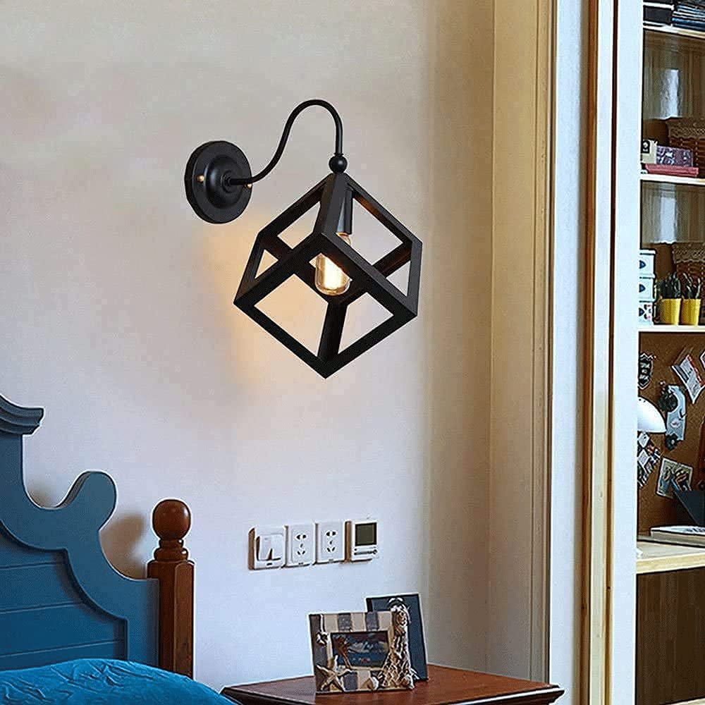 APLIQUE PARED MODERNA FORMA CUBO VINTAGE JAULA RONDON - 4