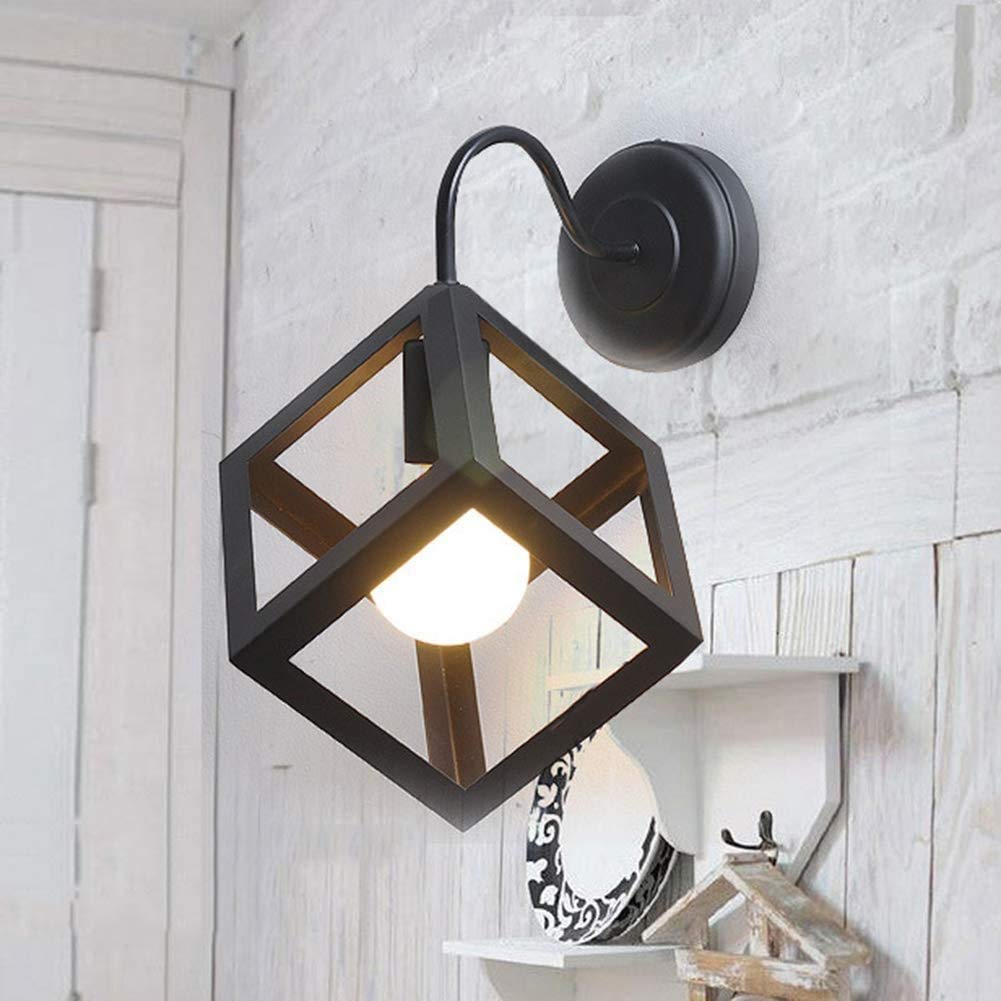 APLIQUE PARED MODERNA FORMA CUBO VINTAGE JAULA RONDON - 7