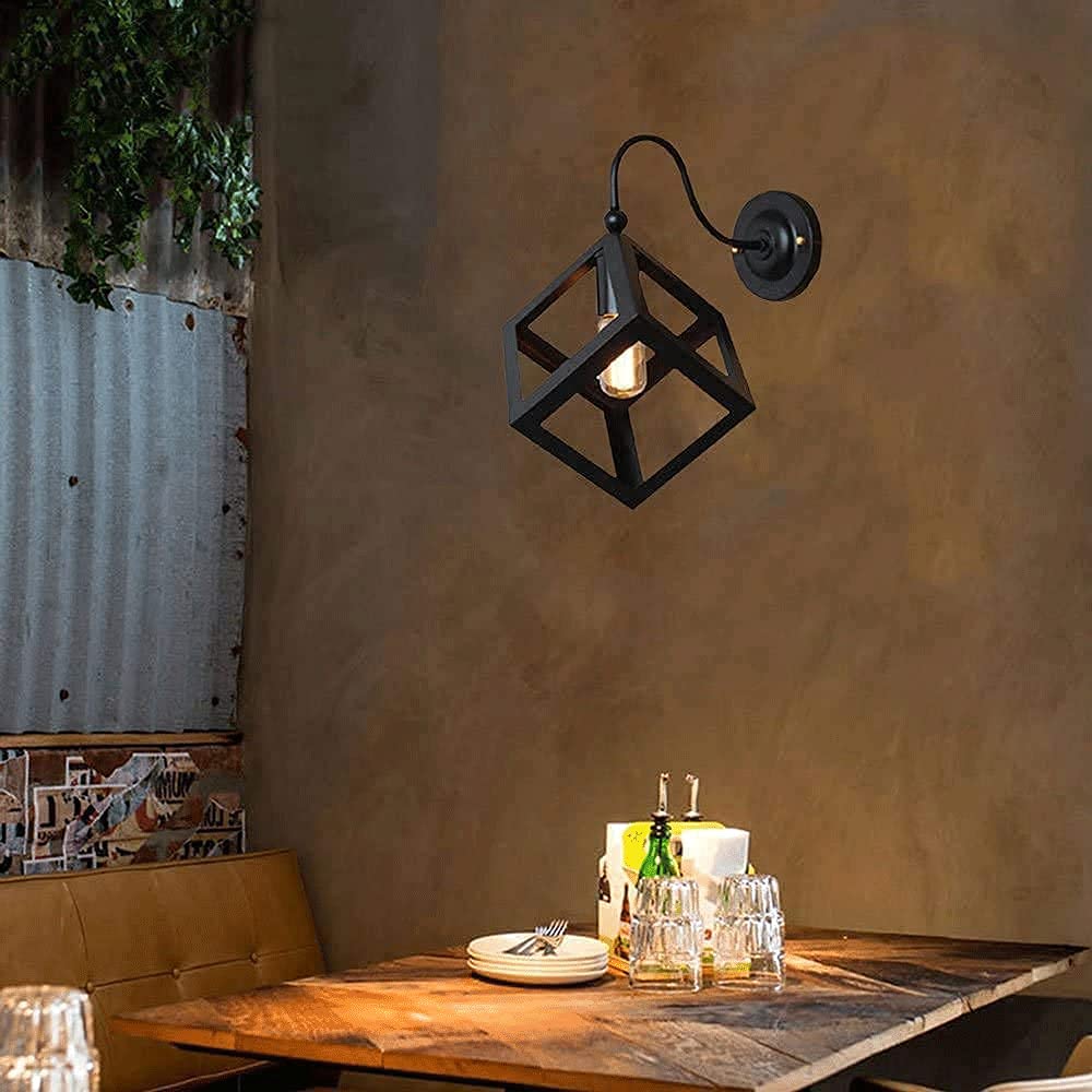 APLIQUE PARED MODERNA FORMA CUBO VINTAGE JAULA RONDON - 8