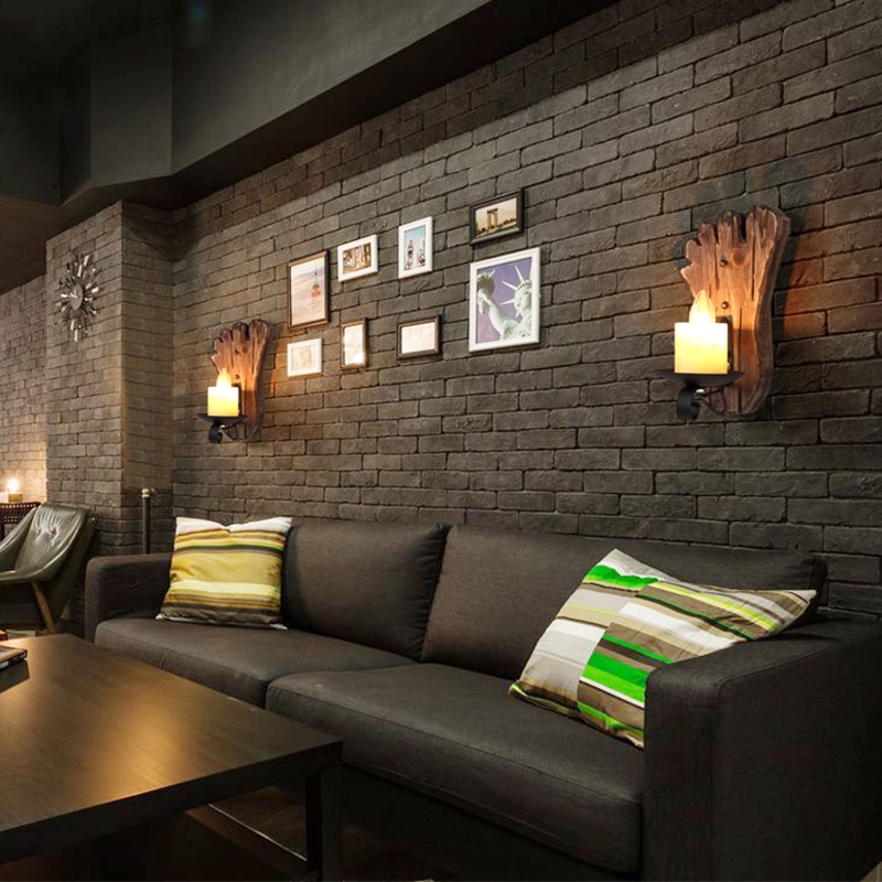 APLIQUE PARED DECORACION PANTALLA MARMOL LUZ RONDON - 2