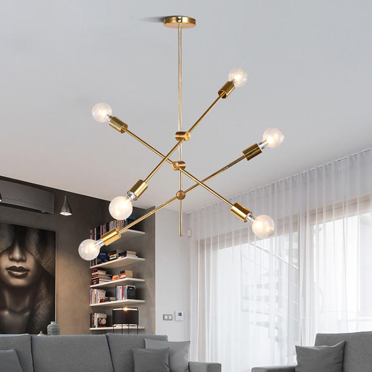 LAMPARA TECHO COLGANTE 6 BRANZOS NORDICA ILUMINACION RONDON - 4