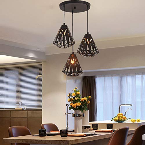 LAMPARA COLGANTE INDUSTRIAL HIERRO TECHO ILUMINACION RONDON - 6
