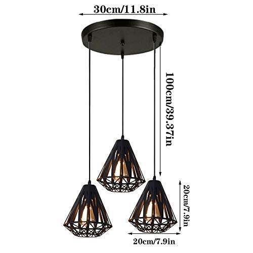 LAMPARA COLGANTE INDUSTRIAL HIERRO TECHO ILUMINACION RONDON - 9