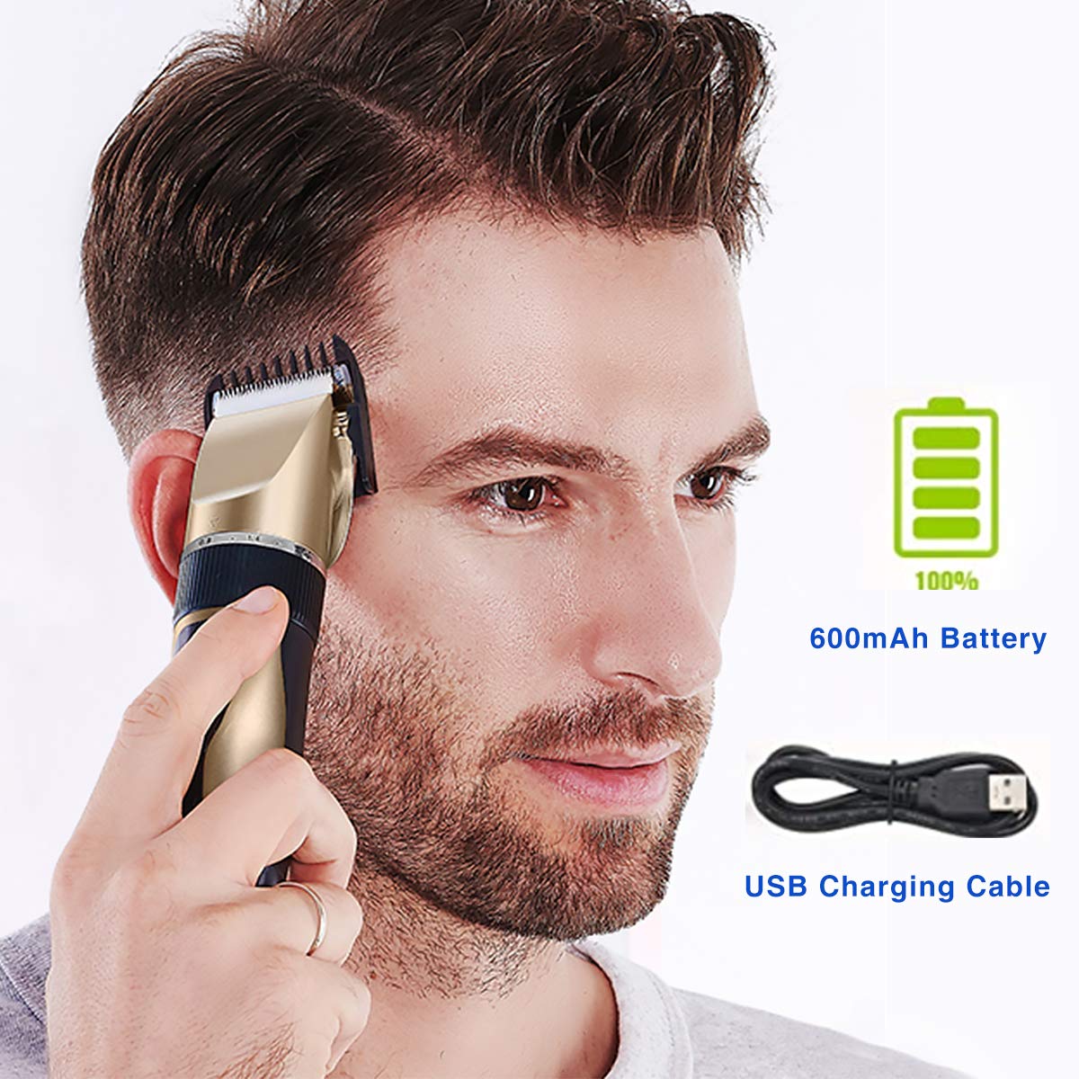 CORTADORA PELO INALAMBRICO ELECTRICO BARBA RECARGABLE RONDON - 6