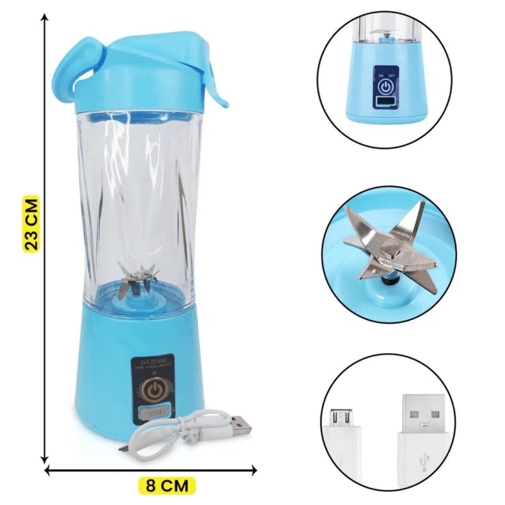 LICUADORA RECARGABLE USB CUCHILLAS MULTIFUNCIONAL RONDON - 9