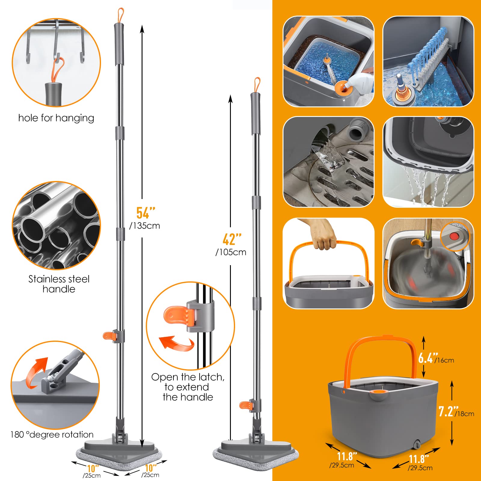TRAPEADOR GIRATORIO FREGONA ESCURRIDOR AUTOMATICA RONDON - 6