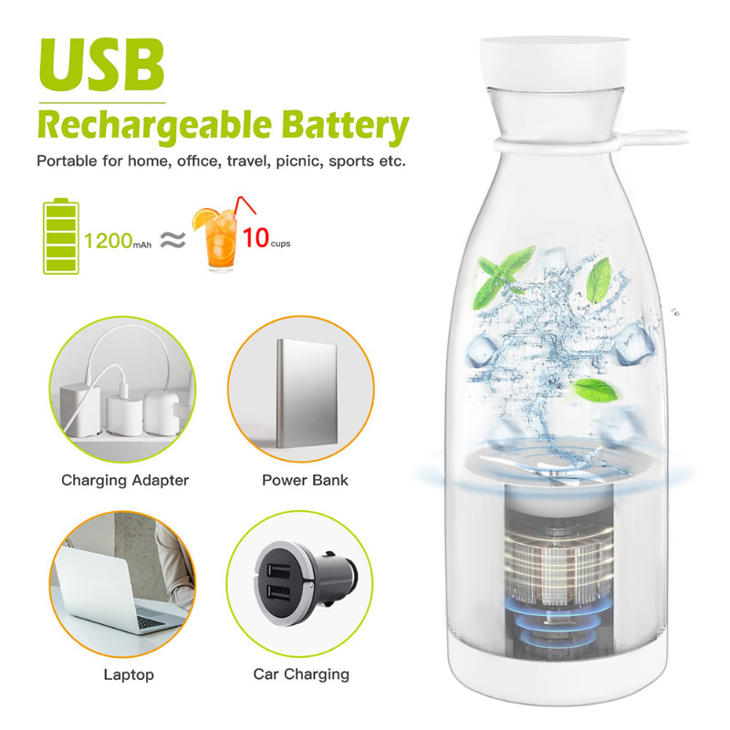 LICUADORA PORTATIL USB BATERIA CARGA INALAMBRICA RONDON - 4