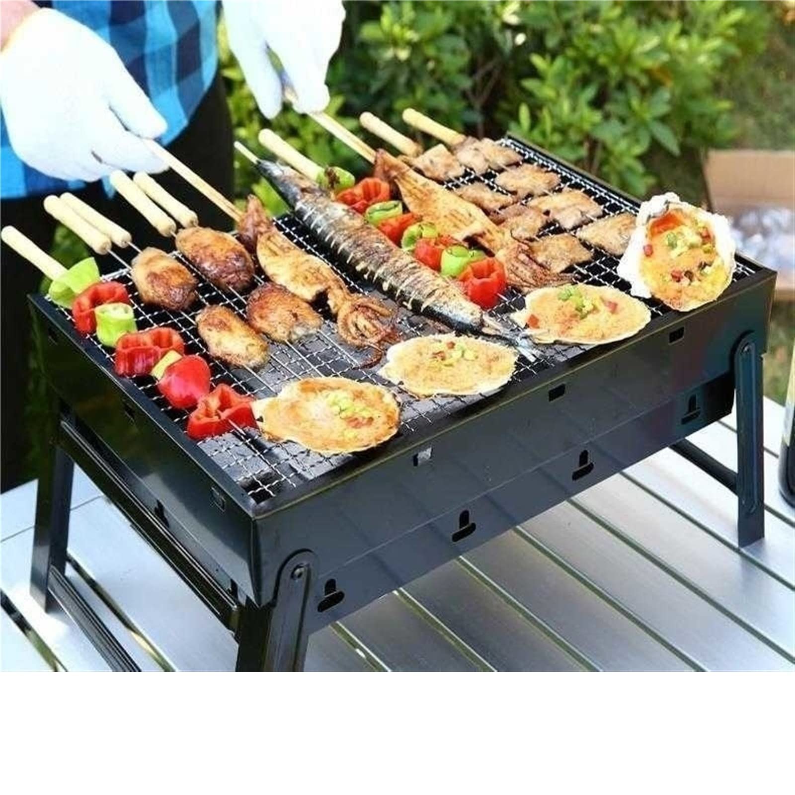 PARRILLERA BARBACOA ESTUFA PORTÁTIL PLEGABLE CARBÓN RONDON - 6