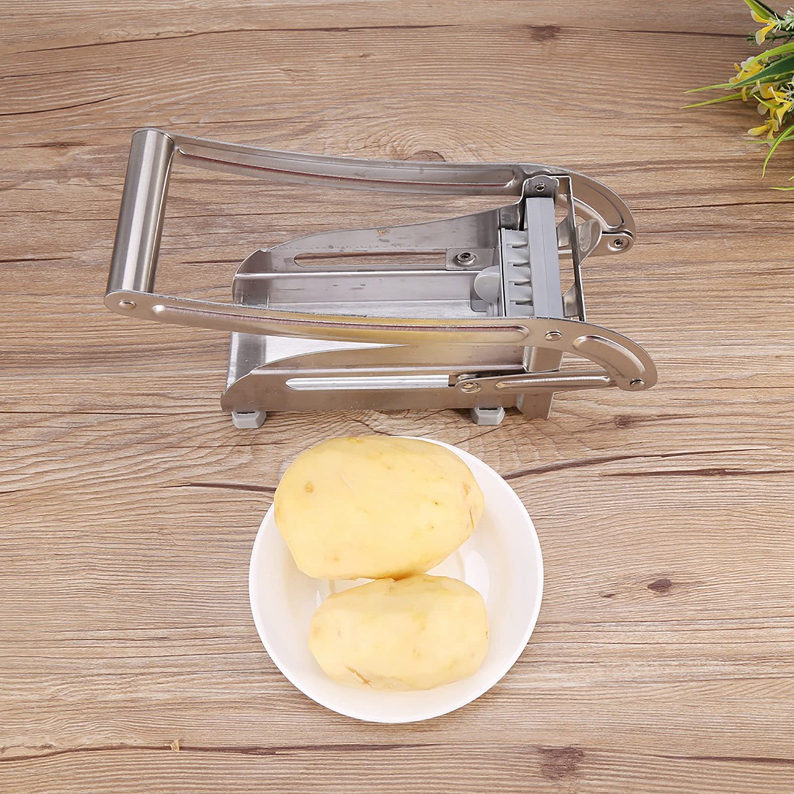 CORTADOR PAPAS ACERO INOXIDABLE FÁCIL CORTAR RONDON - 5
