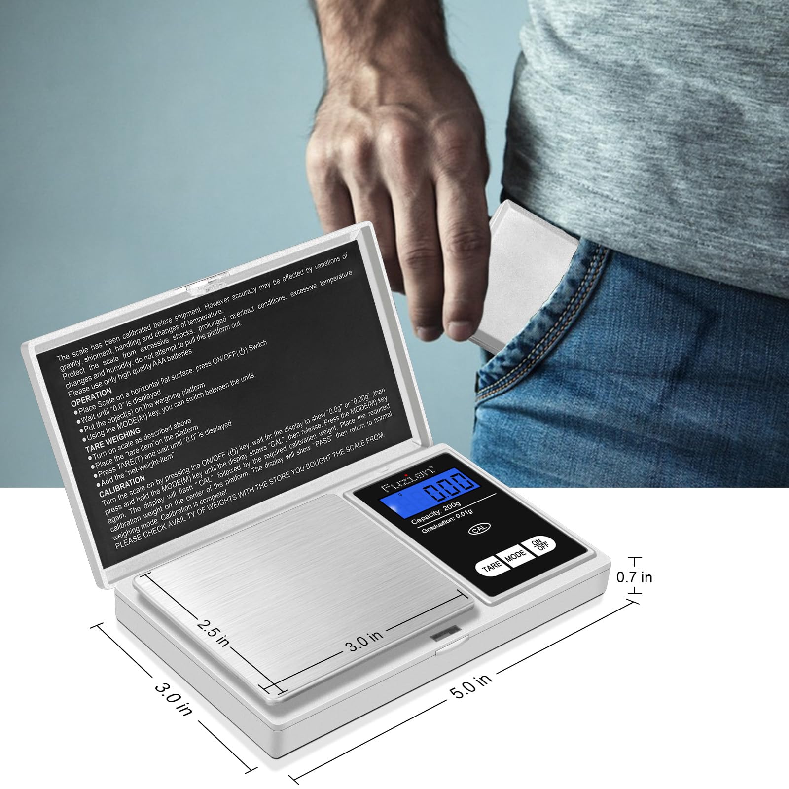 BÁSCULA COCINA PORTÁTIL PANTALLA LCD DIGITAL TARA RONDON - 2