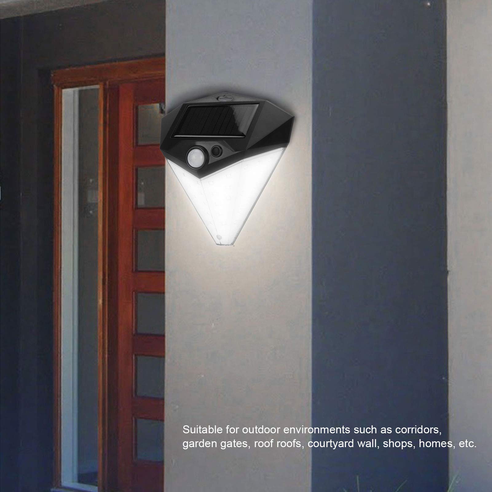LUZ SOLAR LED SEGURIDAD SENSOR PARED IMPERMEABLE RONDON - 7