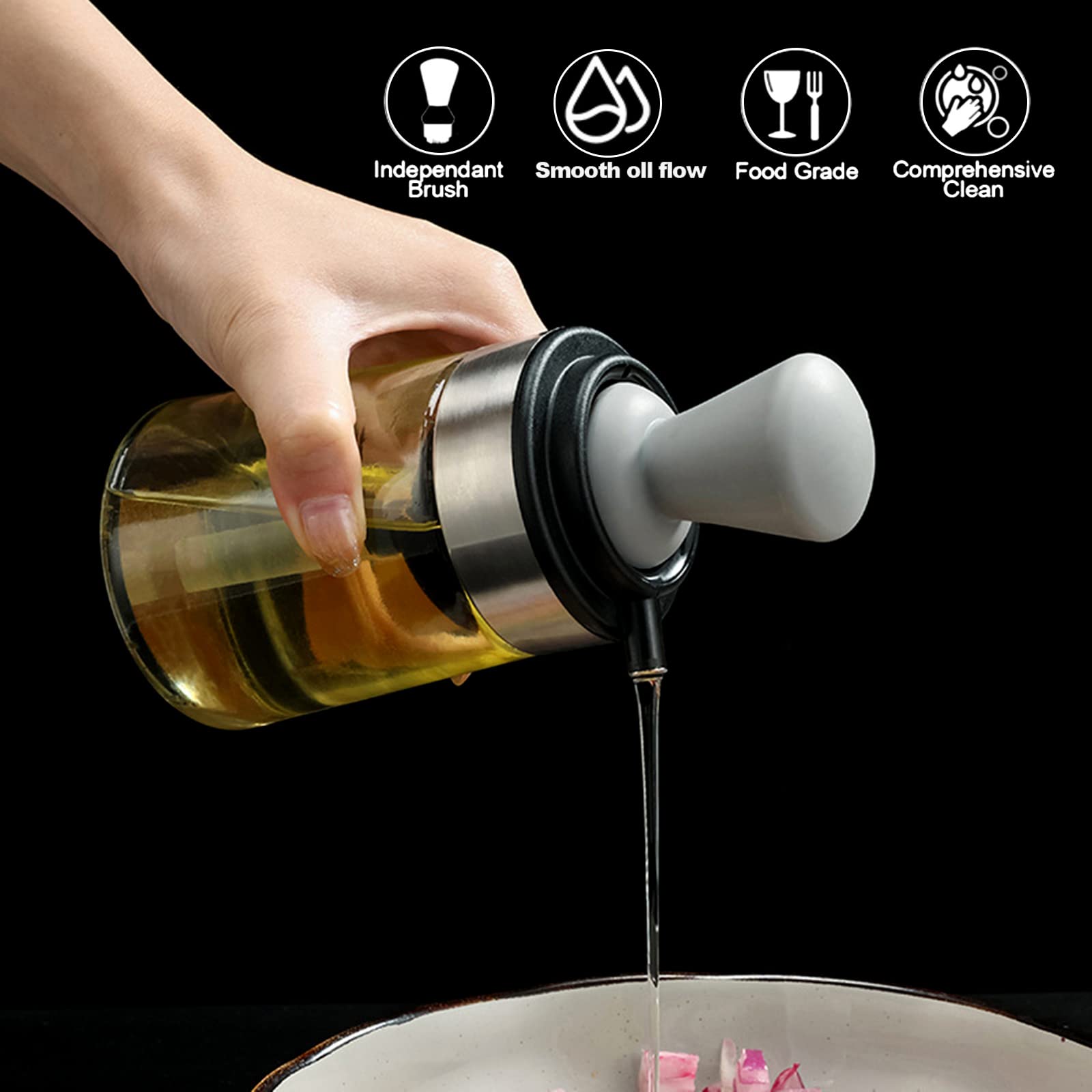 BOTELLA ACEITERA CEPILLO ACEITE COCINA DISPENSADOR RONDON - 2