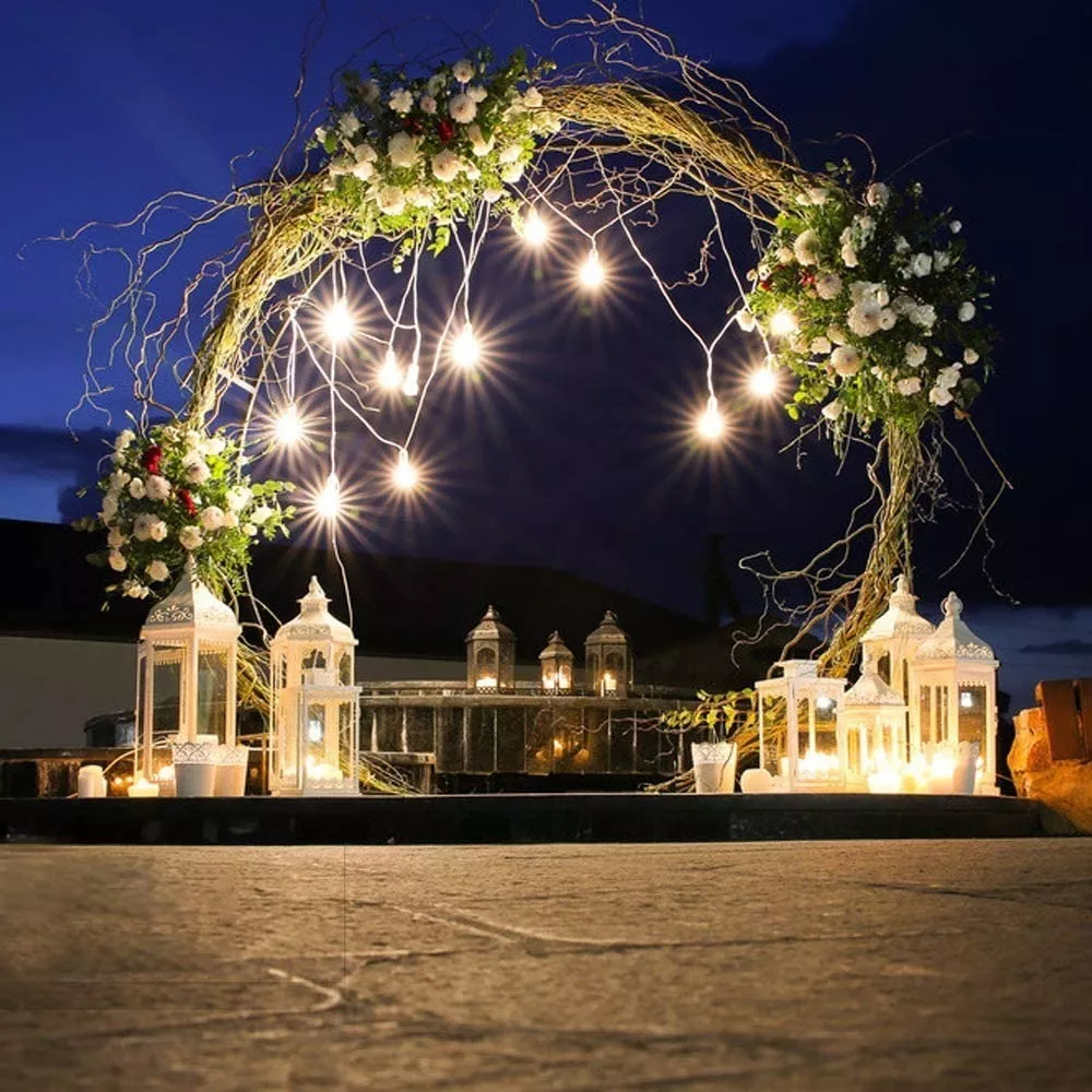 TIRA LUCES FILAMENTO DECORACIÓN JARDÍN BOMBILLAS RONDON - 2