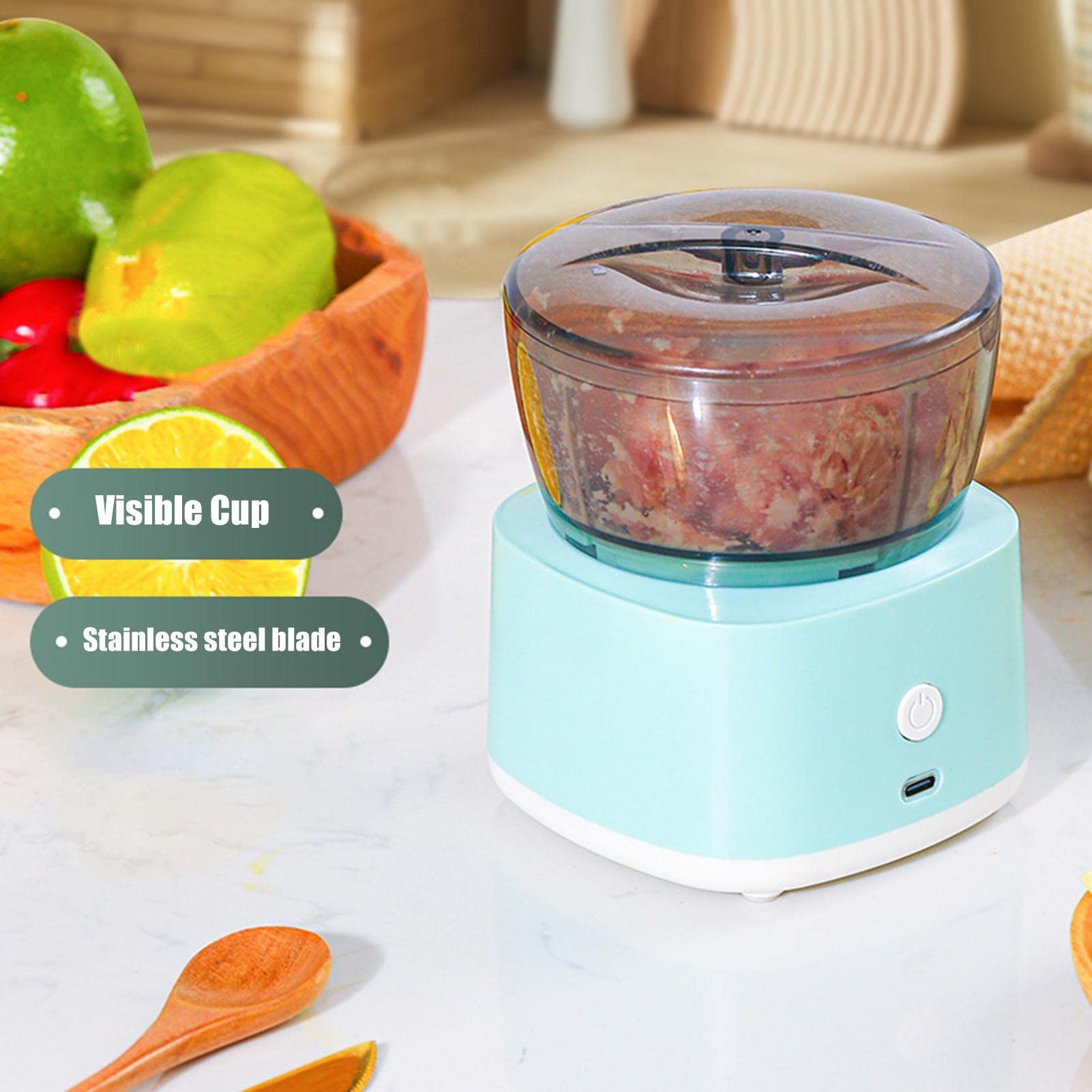 MINI PROCESADOR ALIMENTO ELÉCTRICO PICADORA MULTIUSO RONDOS - 8