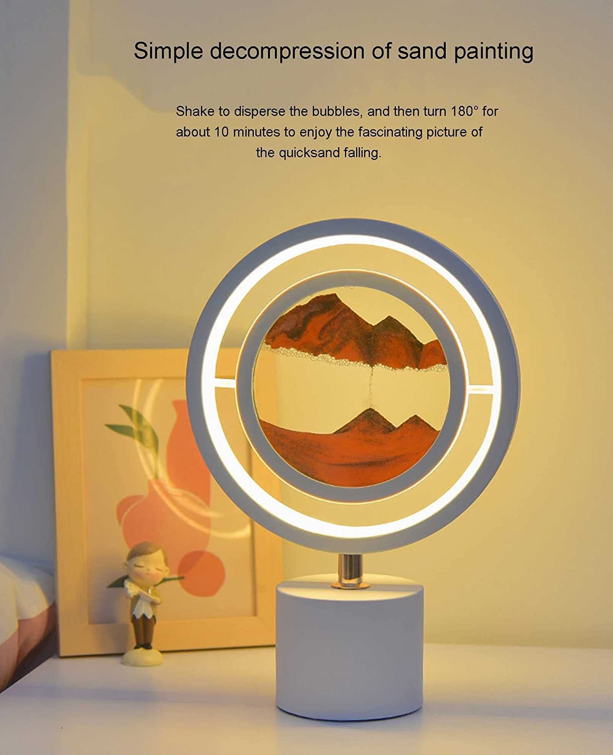 LÁMPARA MESA ARTE MÓVIL COLORES RELOJ HOGAR OFICINA RONDON - 9