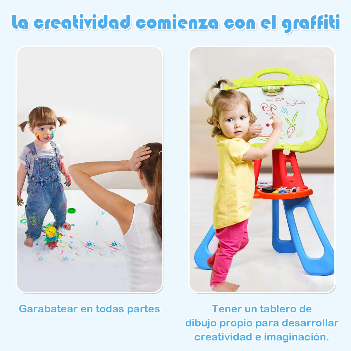 PIZARRA INFANTIL TABLERO MAGNÉTICO JUEGO DIBUJO NIÑO RONDON - 1