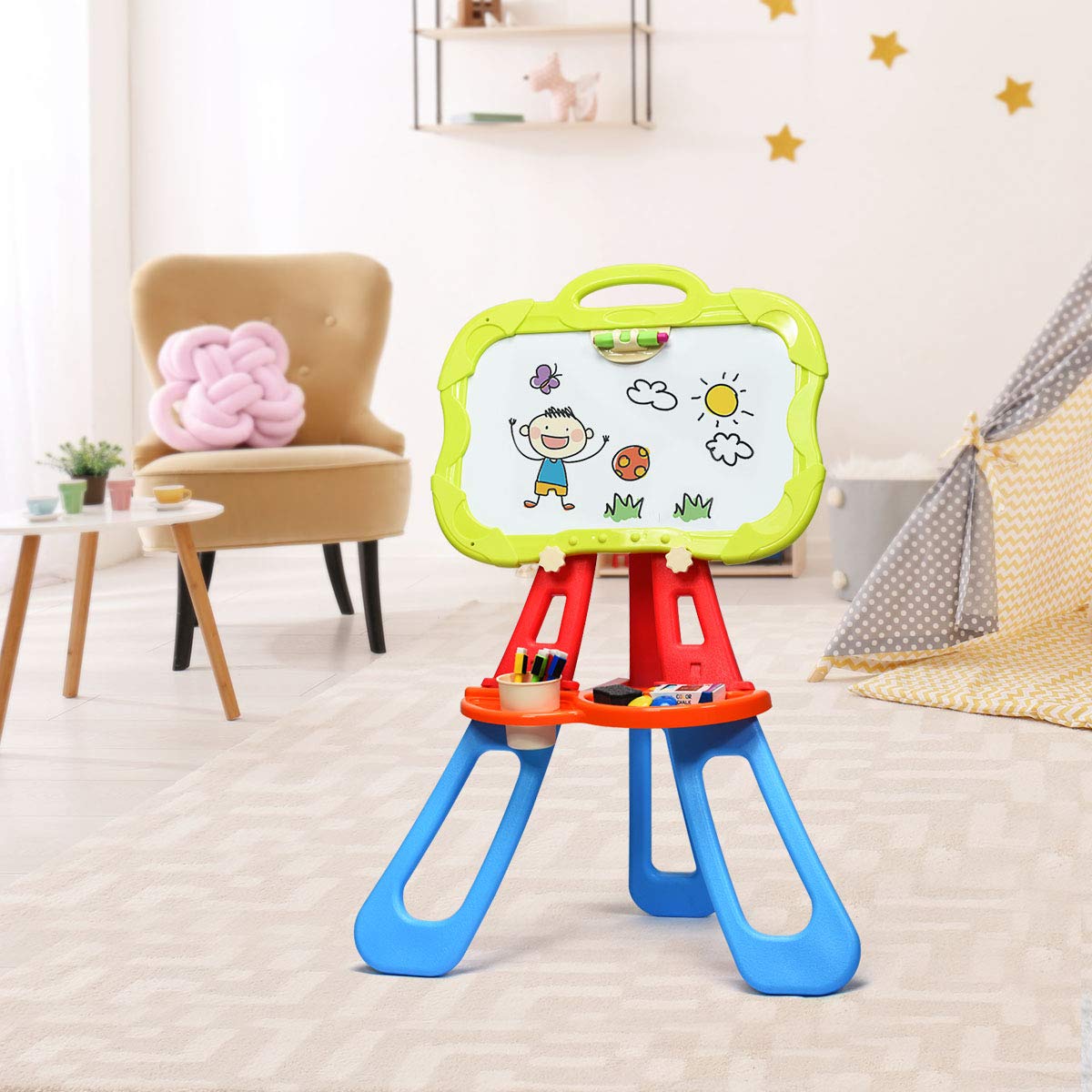 PIZARRA INFANTIL TABLERO MAGNÉTICO JUEGO DIBUJO NIÑO RONDON - 6