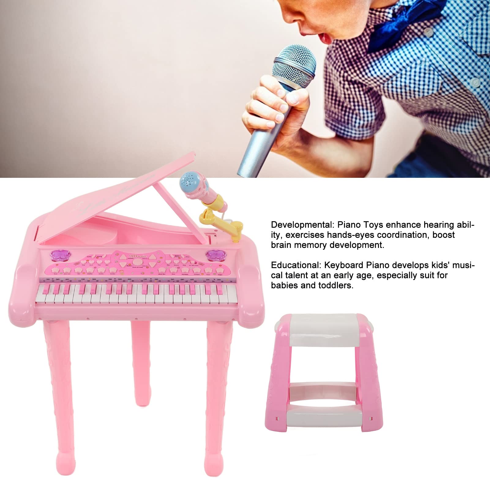 TECLADOS PIANO JUGUETE MULTIFUNCIONAL MÚSICA NIÑOS RONDON - 5