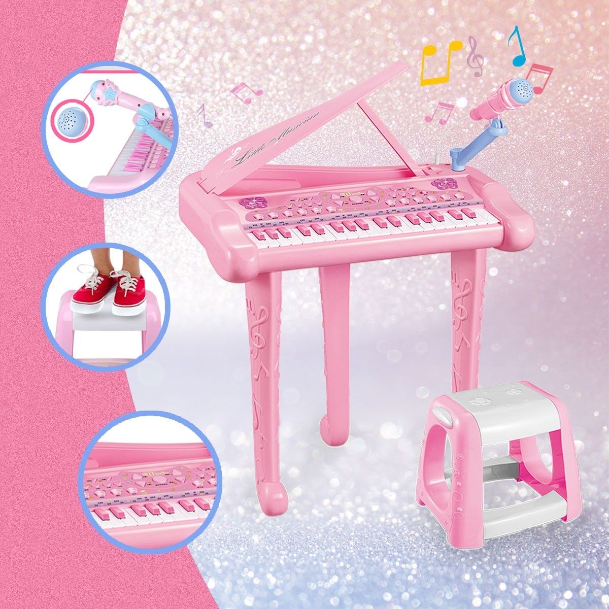 TECLADOS PIANO JUGUETE MULTIFUNCIONAL MÚSICA NIÑOS RONDON - 6