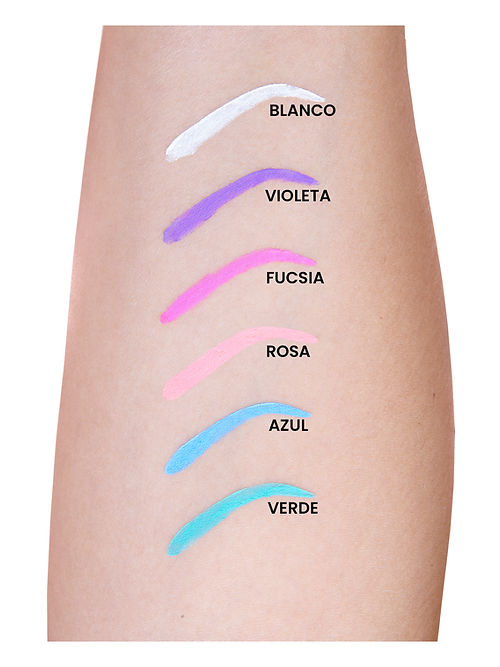 DELINEADOR OJOS COLORES PASTEL LIQUIDO PACK BELLEZA RONDON - 7