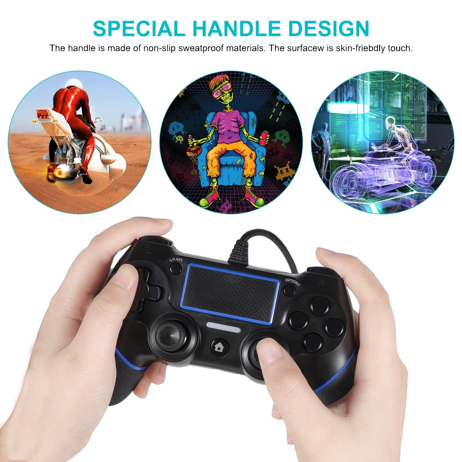 MANDO PS4 ALTA CALIDAD ALTERNATIVO CONTROL JUEGOS RONDON - 5