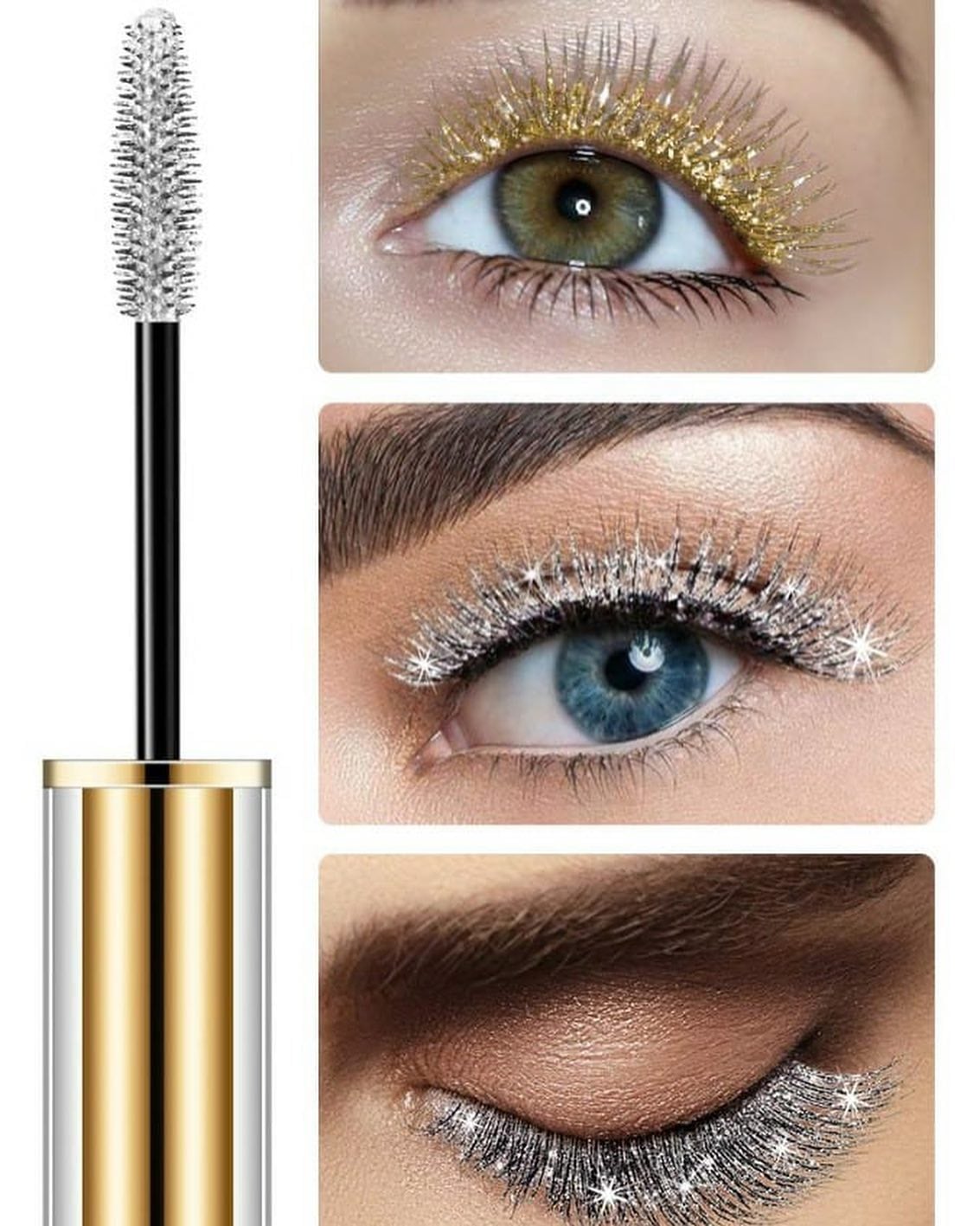 MÁSCARA PESTAÑA BRILLANTE COLORIDAS MAQUILLAJE ROSTRO RONDON - 1