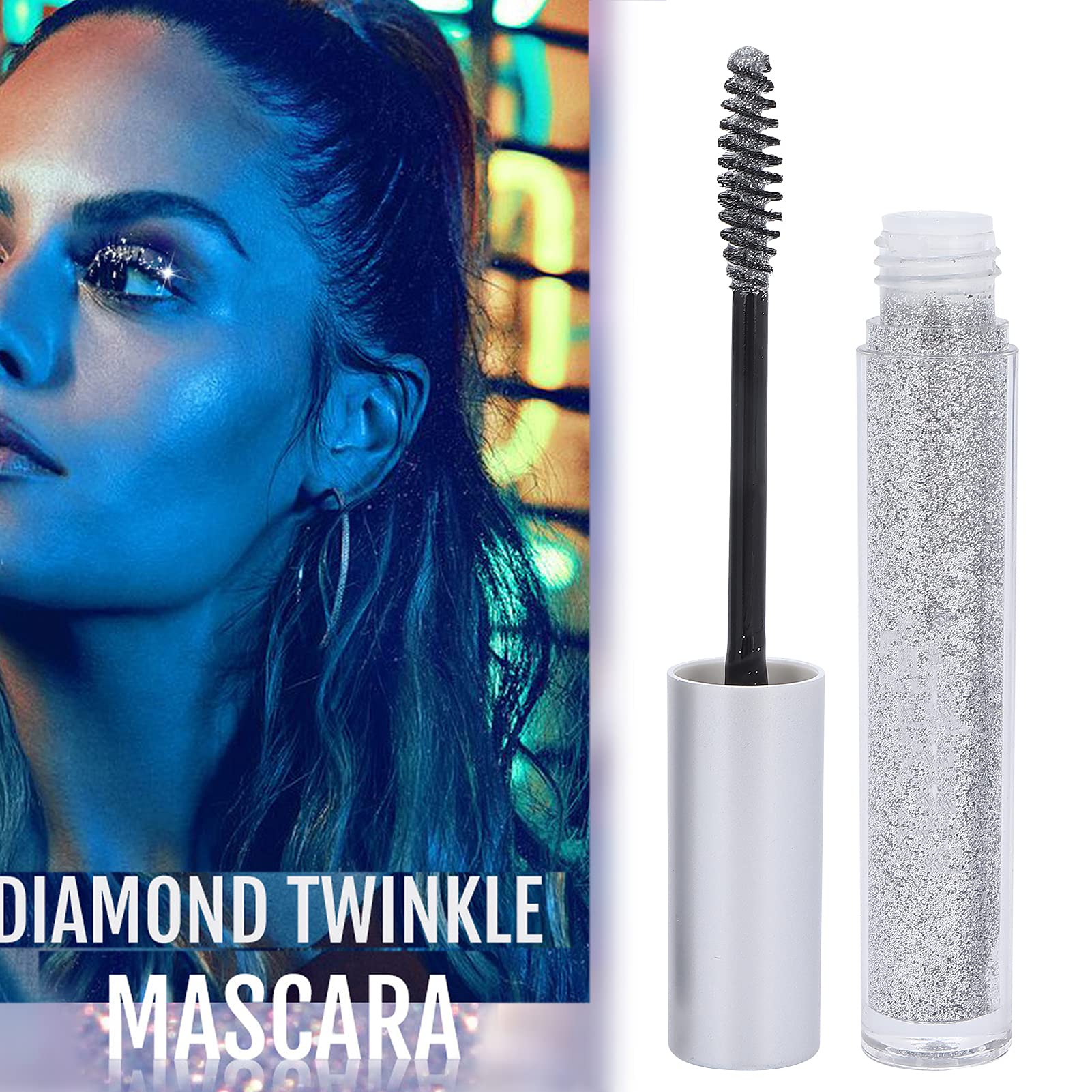 MÁSCARA PESTAÑA BRILLANTE COLORIDAS MAQUILLAJE ROSTRO RONDON - 4
