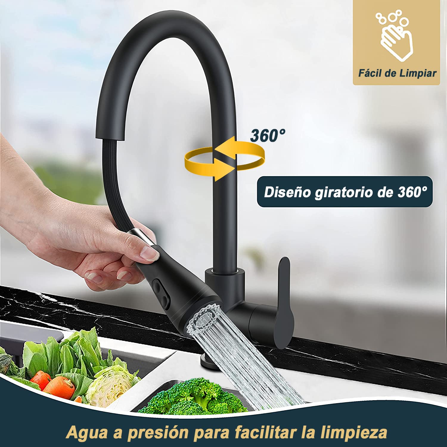 GRIFO COCINA GIRATORIO LLENADO AGUA CABEZAL COCINA RONDON - 9