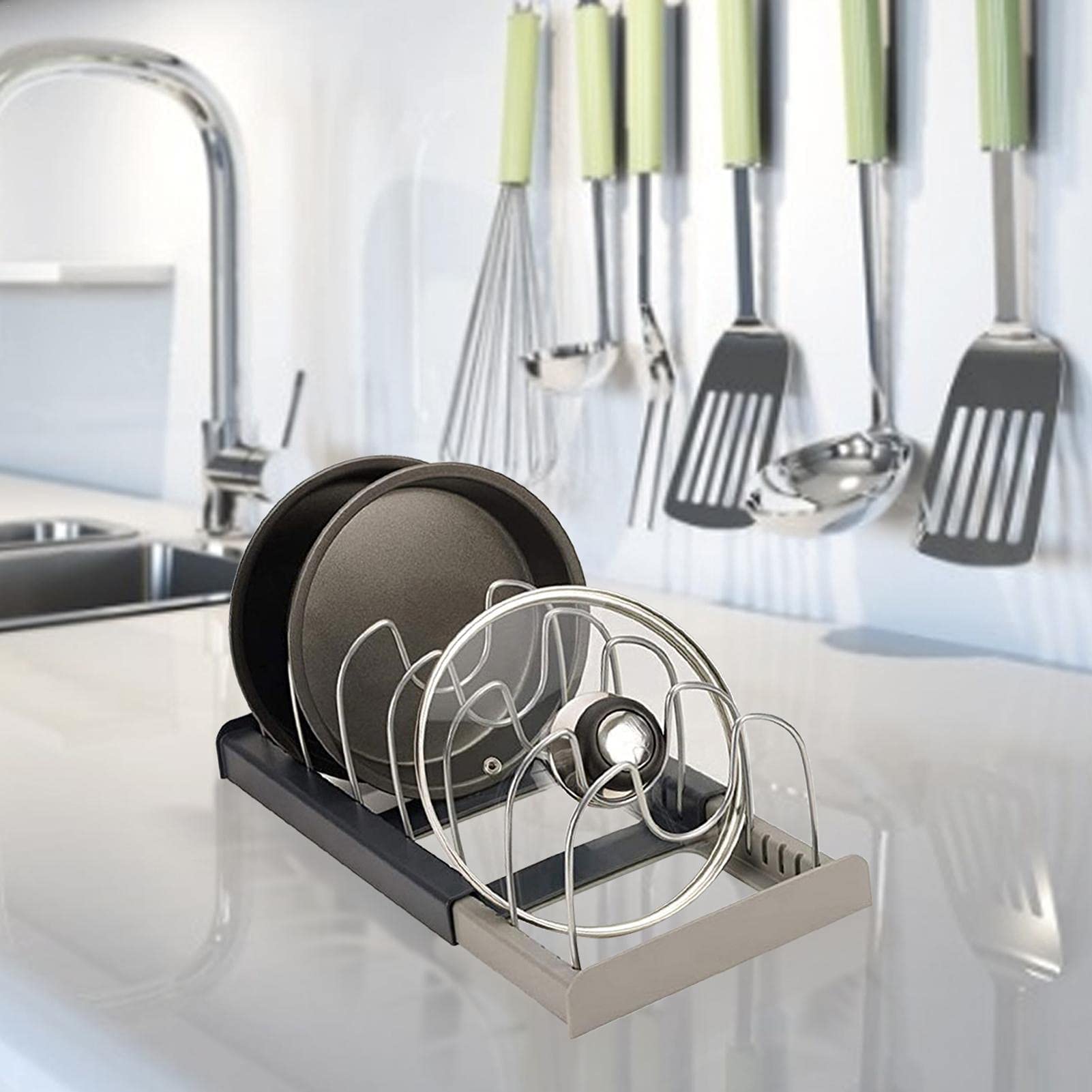 ESTANTE SECAR TAPAS ORGANIZADOR OLLAS SARTENES COCINA RONDON - 4