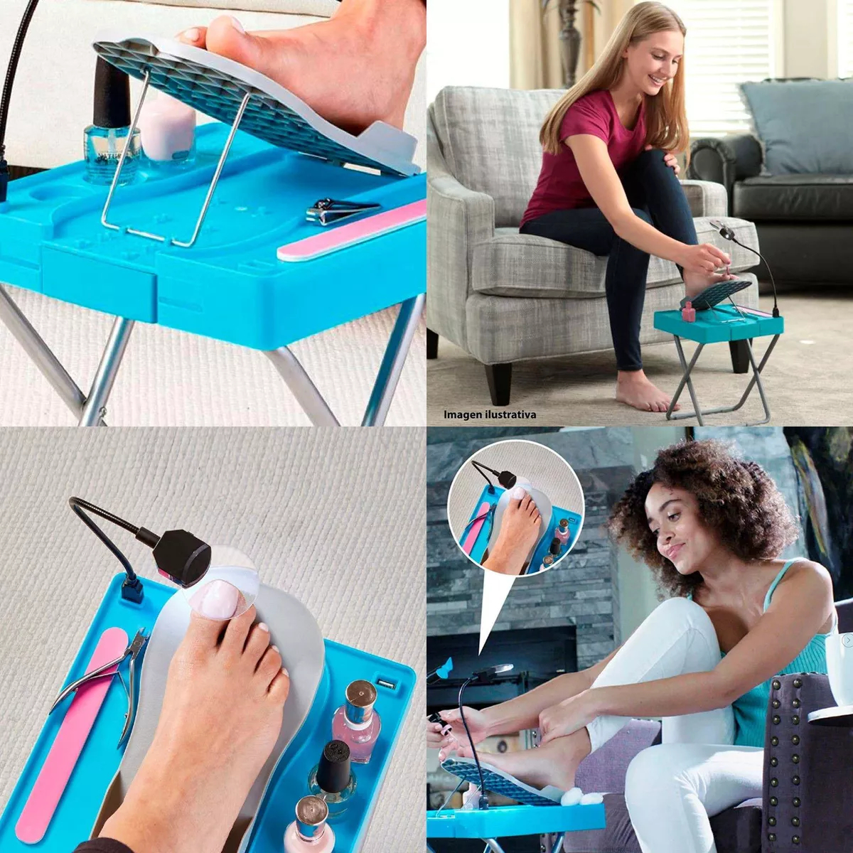 REPOSAPIÉS ANTIDESLIZANTE DISNEY PEDICURA LED RONDON VENTILADOR - 6
