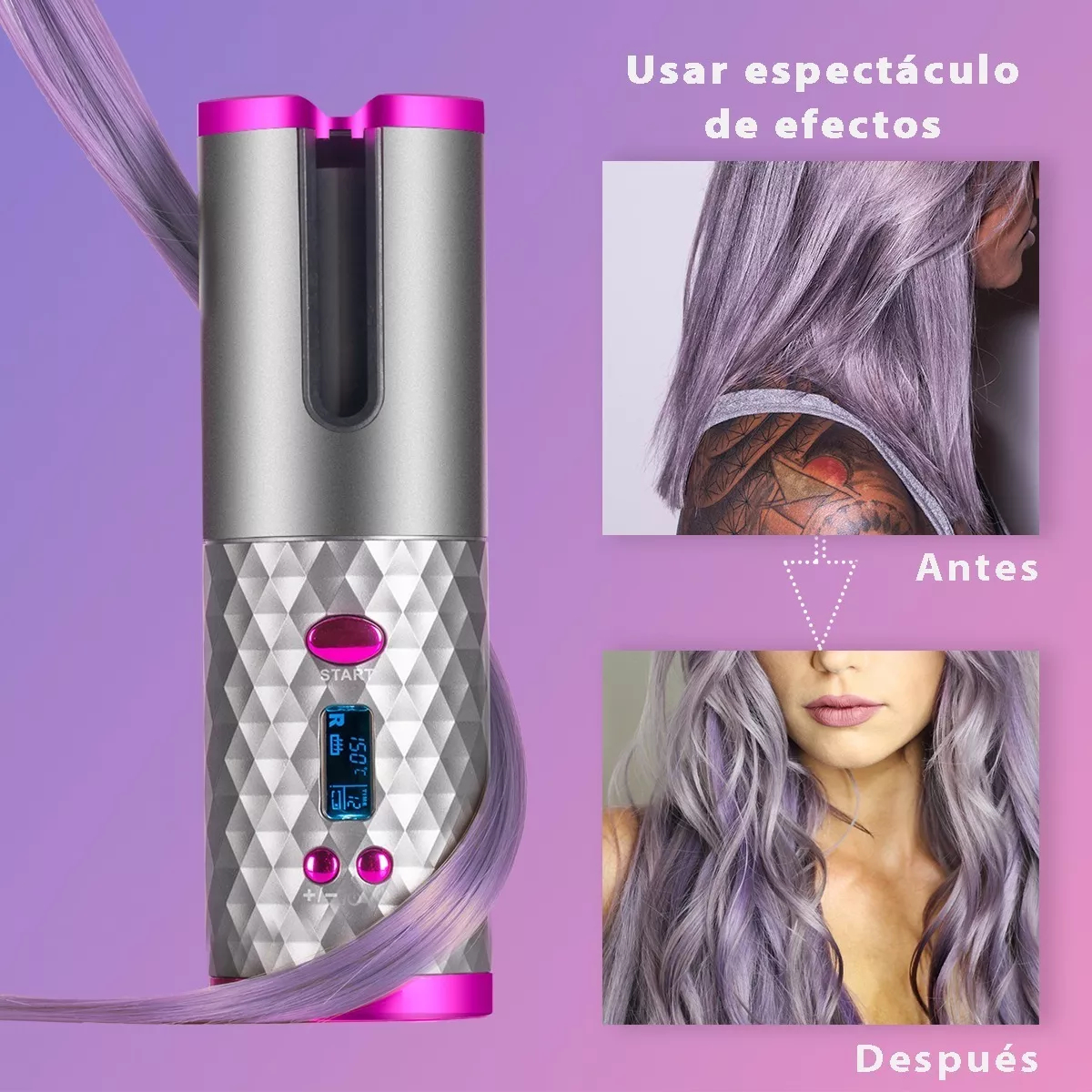 RIZADORA CABELLO AUTOMÁTICA SIN CABLE CERÁMICA RONDON - 6