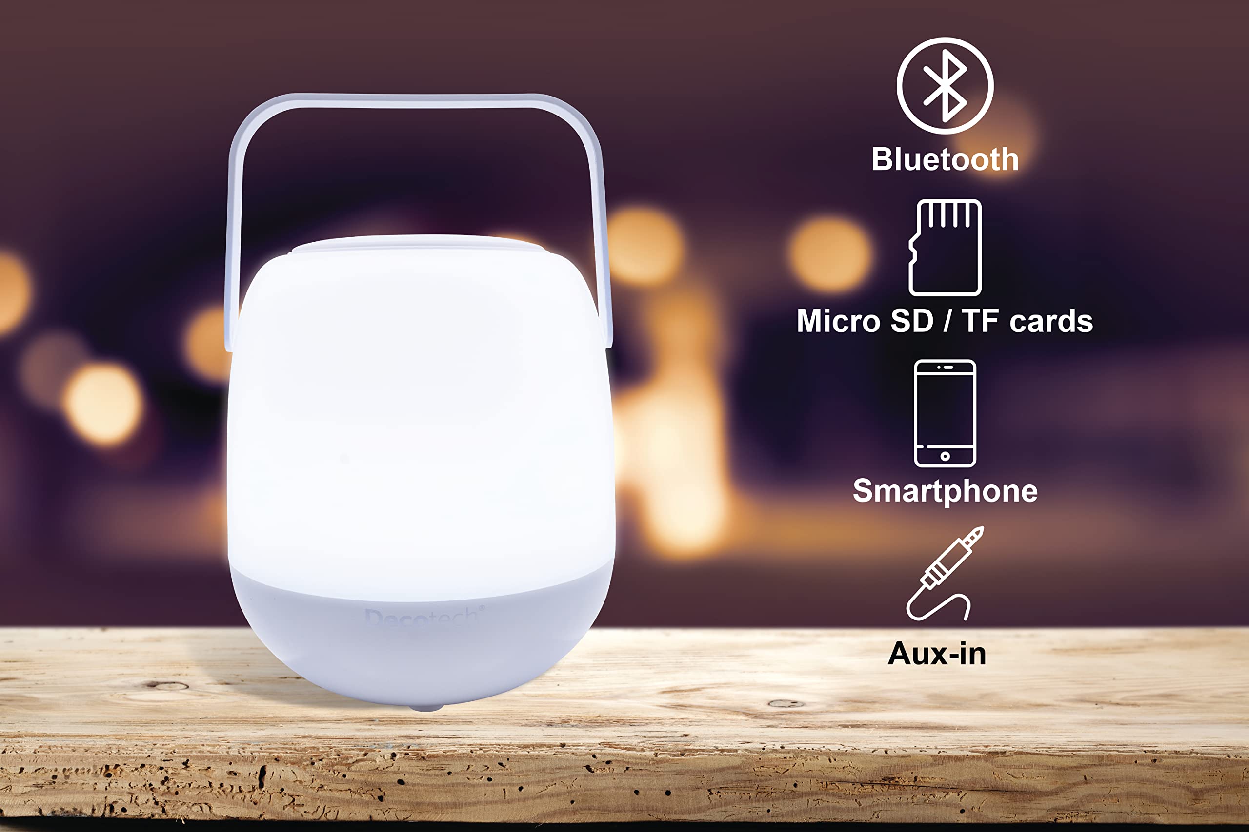 ALTAVOZ USB BLUETOOTH AUX LUZ COLORES MUSICA PORTATIL RONDON - 9