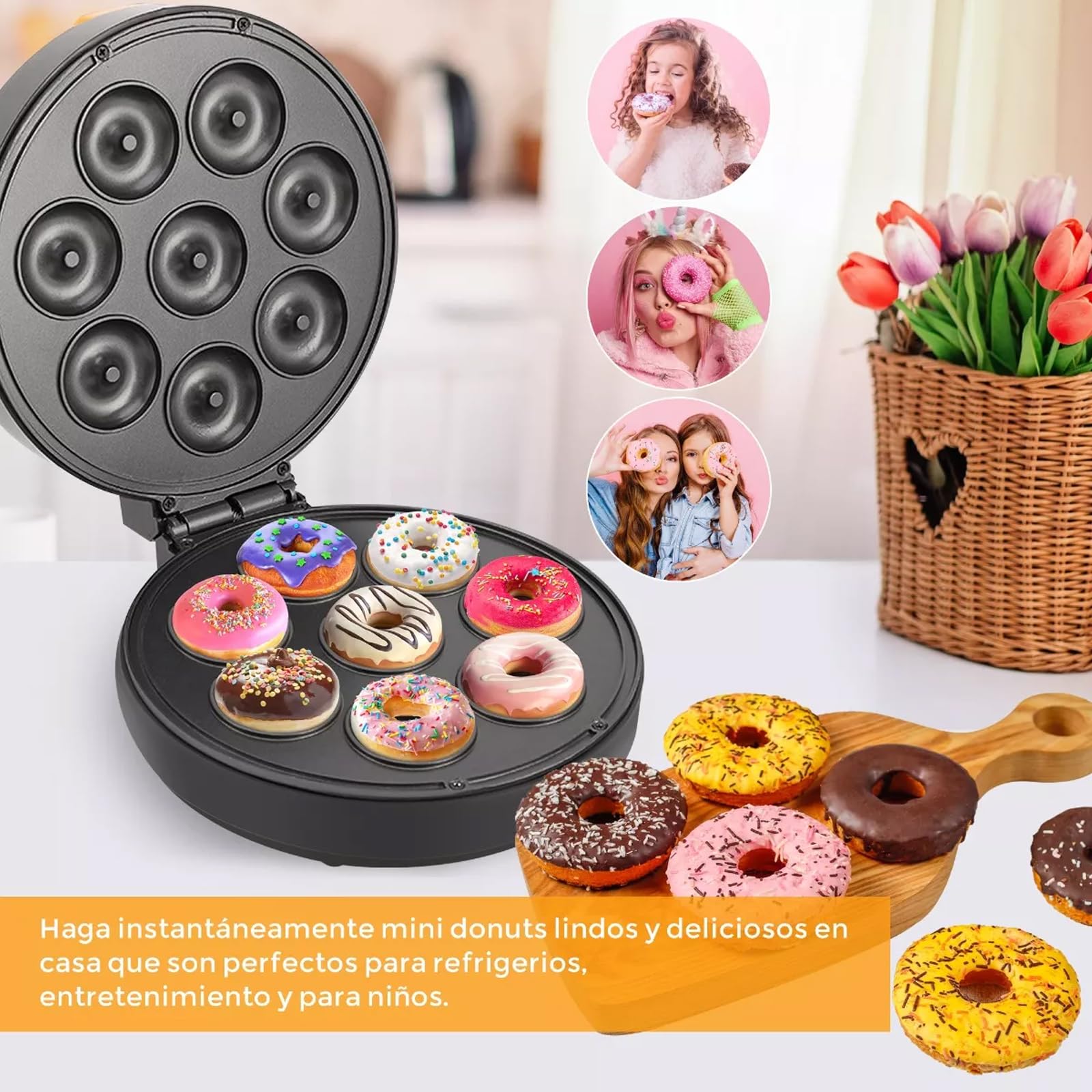 MÁQUINA DONAS AGUJERO DONUTS DOBLE CARA ANTIADHERENTE RONDON - 5