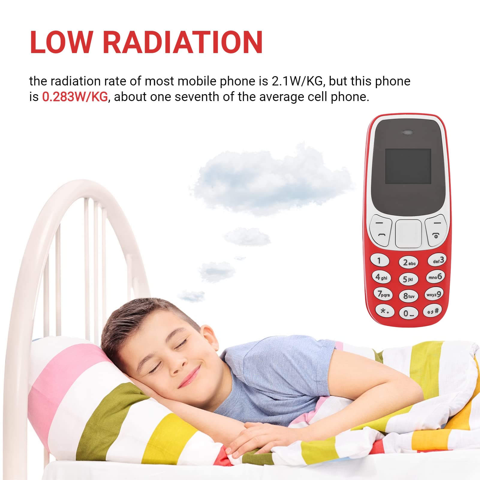 MINI TELÉFONO 1/4 DE LUZ & DISEÑO DOBLE SIM MARCACIÓN BLUETOOTH VOZ RONDON - 1