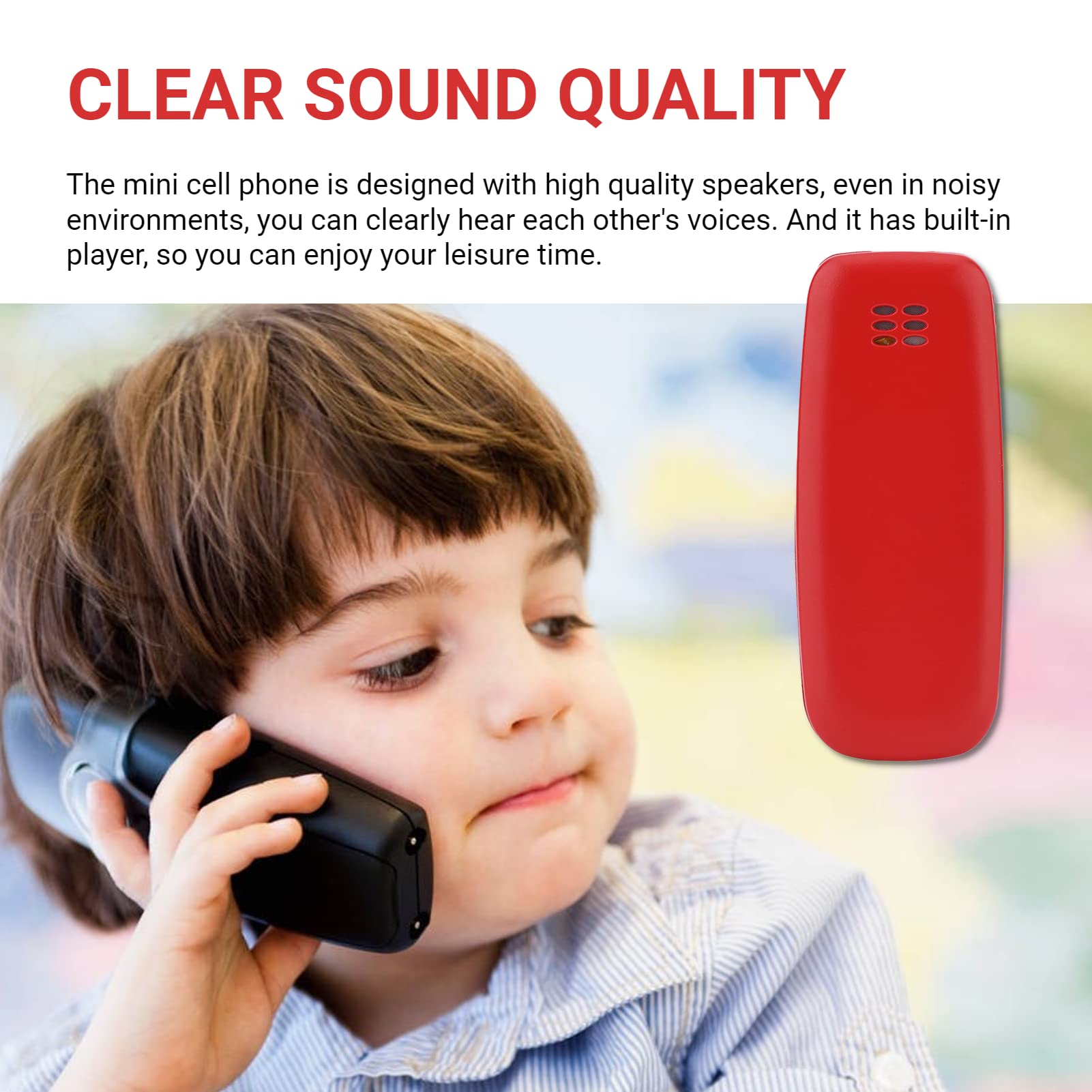 MINI TELÉFONO 1/4 DE LUZ & DISEÑO DOBLE SIM MARCACIÓN BLUETOOTH VOZ RONDON - 2