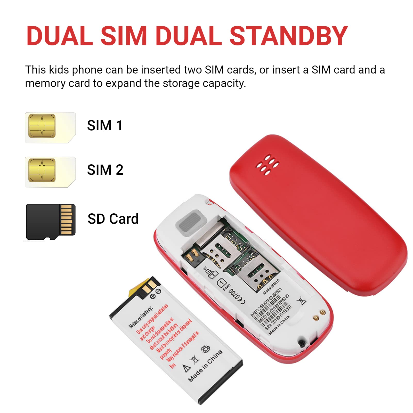 MINI TELÉFONO 1/4 DE LUZ & DISEÑO DOBLE SIM MARCACIÓN BLUETOOTH VOZ RONDON - 4