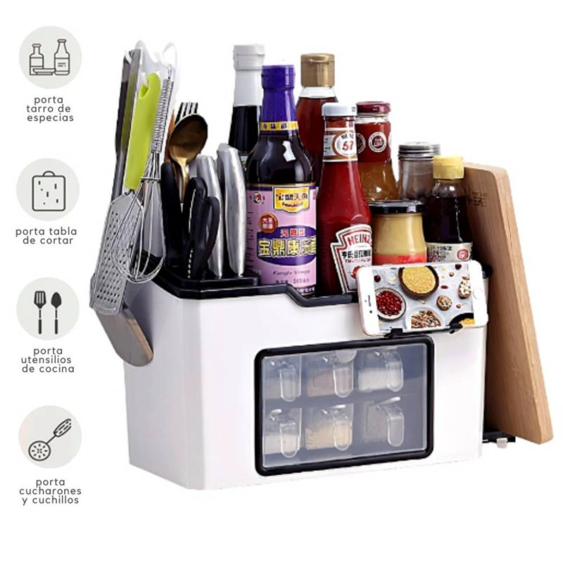 ORGANIZADOR ALMACENAMIENTO ESPECIAS COCINA SOPORTE RONDON - 8