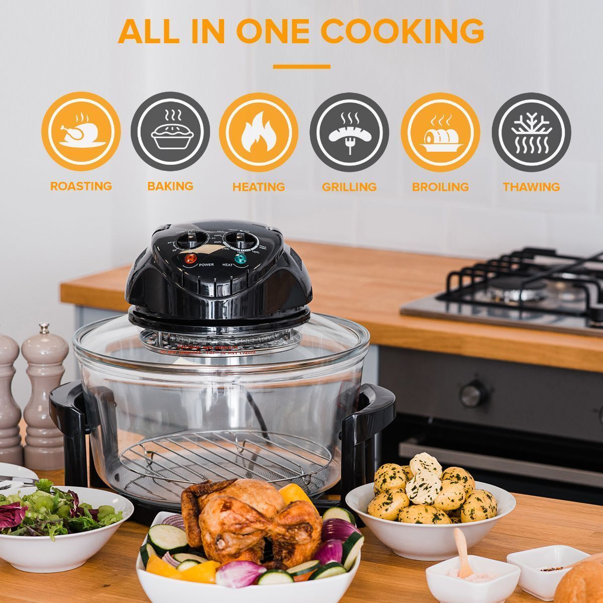 FREIDORA AIRE MULTIFUNCIÓN SALIDA CALIENTE COCINA RONDON - 8